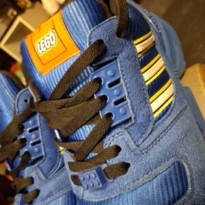 adidas Blue and Yellow LEGO Sneakers